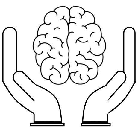 icon of a brain being held by two hands